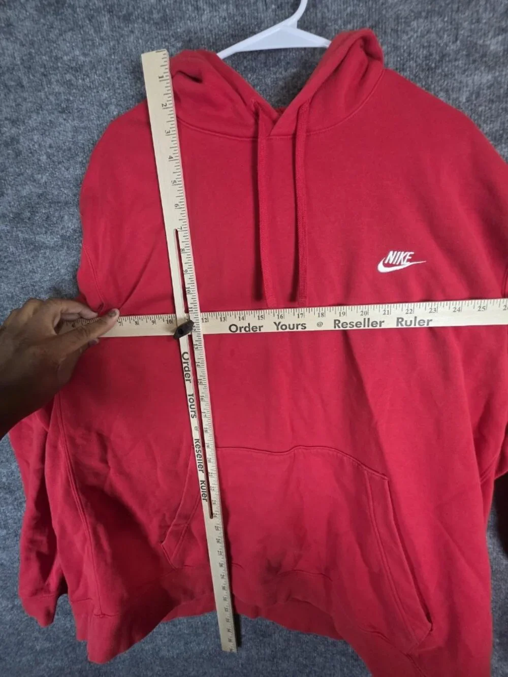Nike Hoodie Mens 3XL Tall Red Pullover Fleece Sweatshirt Logo Stains BV2654-657